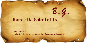 Berczik Gabriella névjegykártya